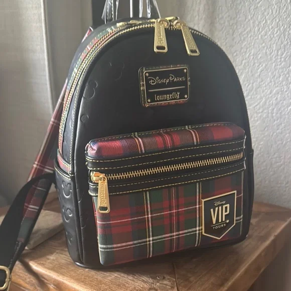 Disney Parks VIP Tour Black and Red Plaid Loungefly Backpack EXCLUSIVE DROP: Loungefly Disney Parks Red Plaid Mickey  main image 3